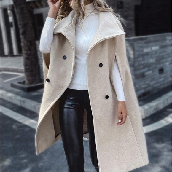 Jackets & Blazers - Cloak Sleeve Double Breasted Overcoat- runs big.